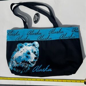 NWT Alaska Black and Blue Bear Tote Bag